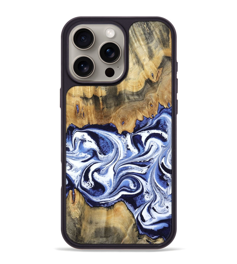 iPhone 16 Pro Max Wood Phone Case - Lawanda (Blue, 806116)