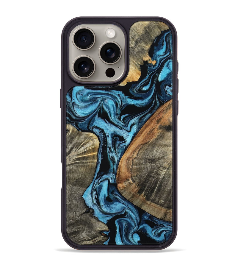 iPhone 16 Pro Max Wood Phone Case - Cohen (Blue, 806119)