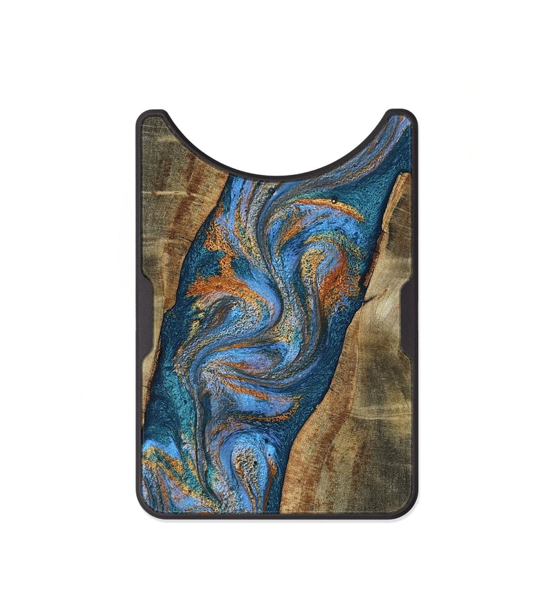 Alloy Wood Wallet - Latoya (Teal & Gold, 806412)