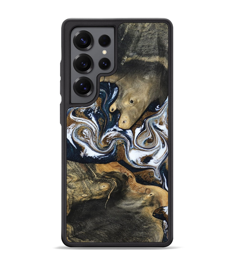 Galaxy S25 Ultra Wood Phone Case - Rosalia (Teal & Gold, 806414)