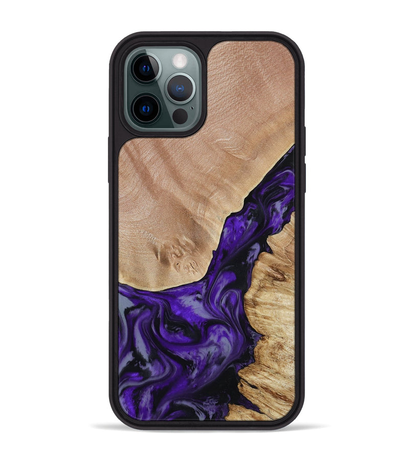 iPhone 12 Pro Max Wood Phone Case - Nestor (Purple, 806421)