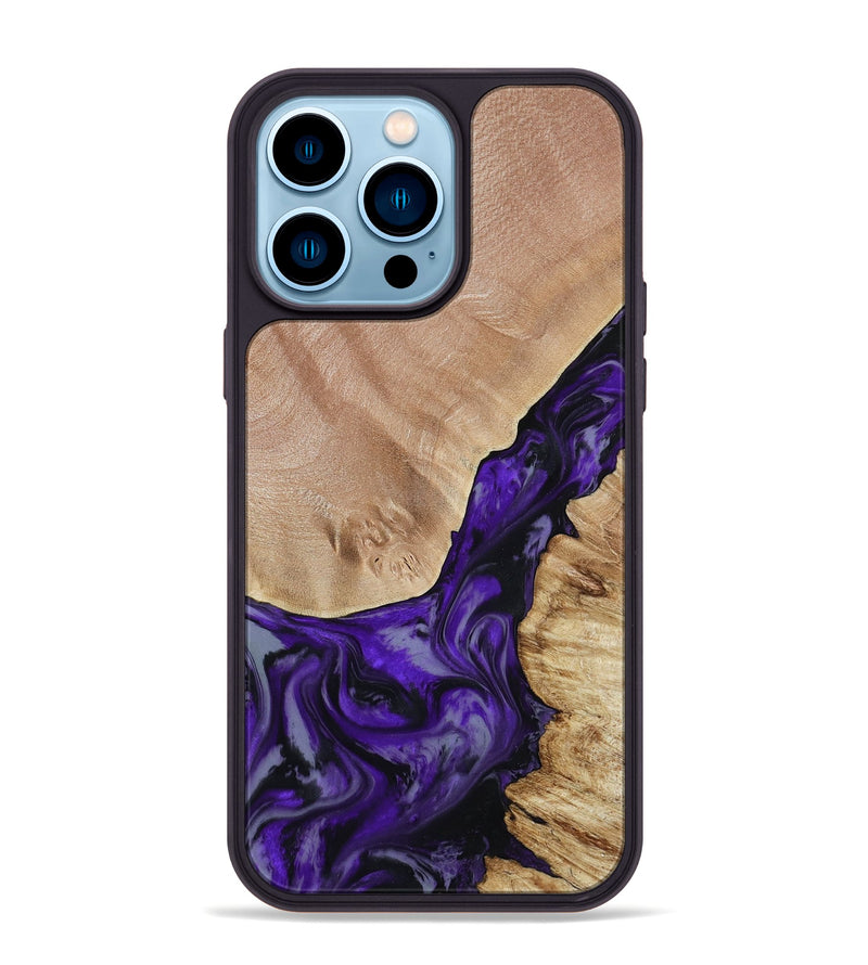 iPhone 14 Pro Max Wood Phone Case - Nestor (Purple, 806421)