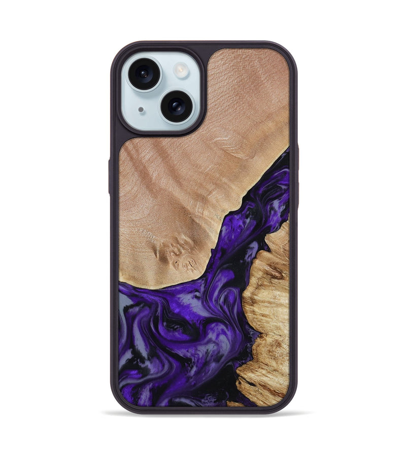 iPhone 15 Wood Phone Case - Nestor (Purple, 806421)