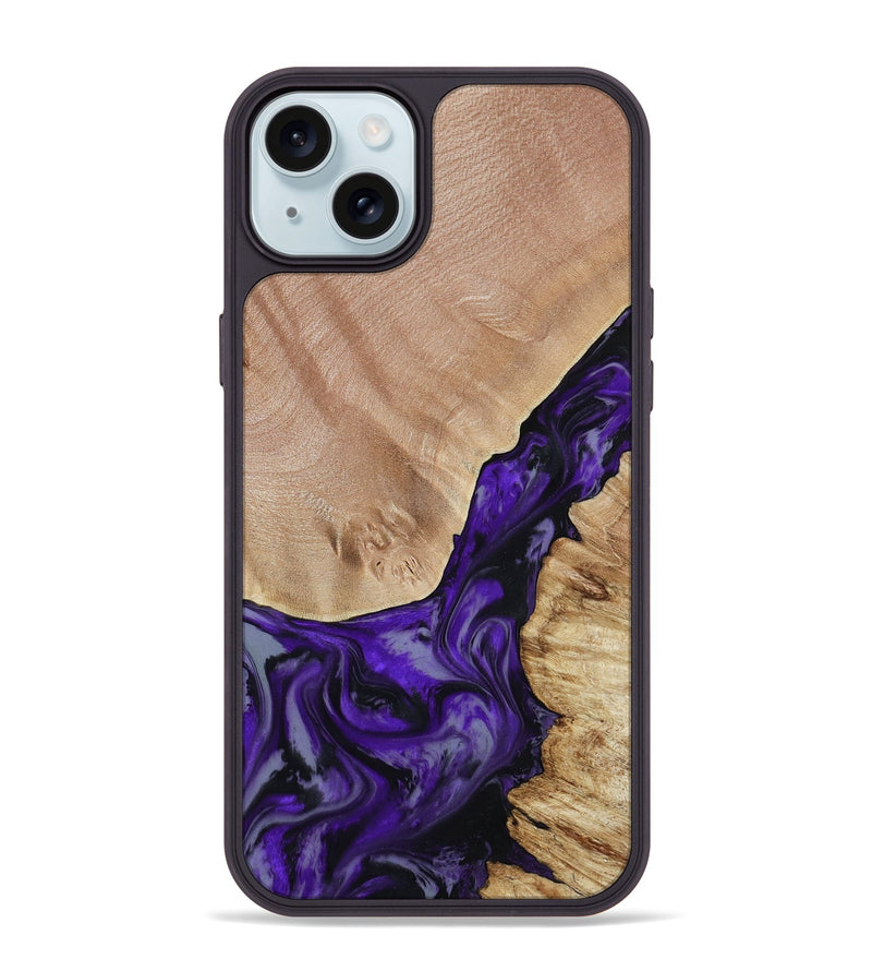 iPhone 15 Plus Wood Phone Case - Nestor (Purple, 806421)