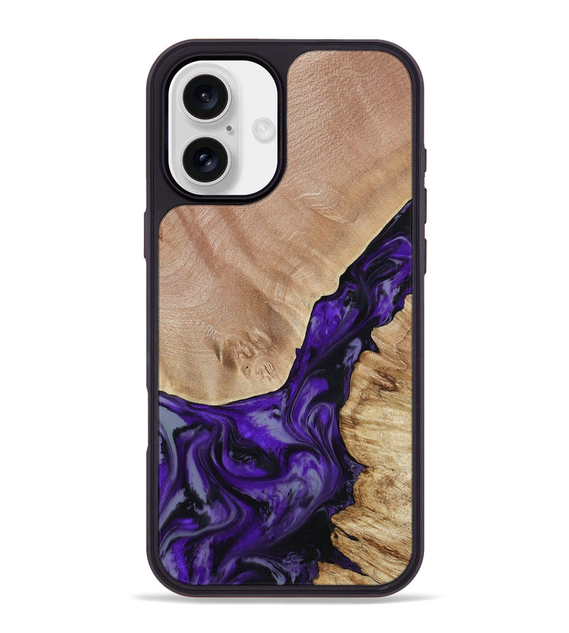 iPhone 16 Plus Wood Phone Case - Nestor (Purple, 806421)