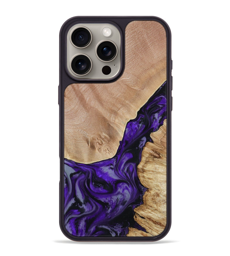 iPhone 16 Pro Max Wood Phone Case - Nestor (Purple, 806421)
