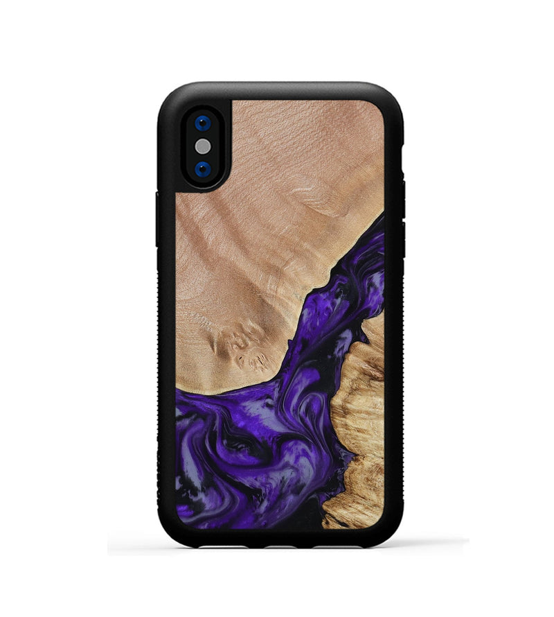 iPhone Xs Wood Phone Case - Nestor (Purple, 806421)