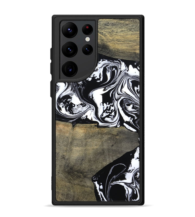 Galaxy S22 Ultra Wood Phone Case - Golda (Black & White, 806422)