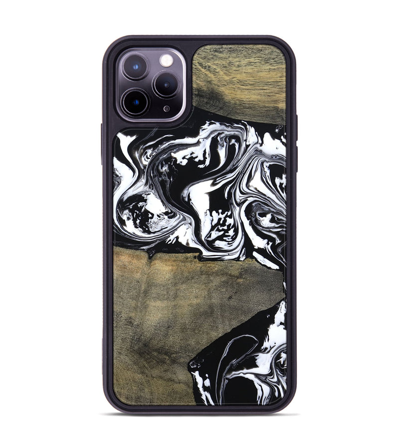 iPhone 11 Pro Max Wood Phone Case - Golda (Black & White, 806422)