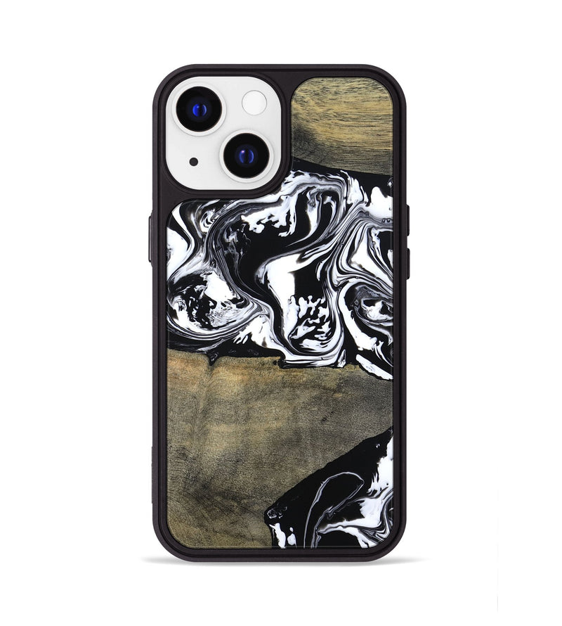iPhone 13 Wood Phone Case - Golda (Black & White, 806422)