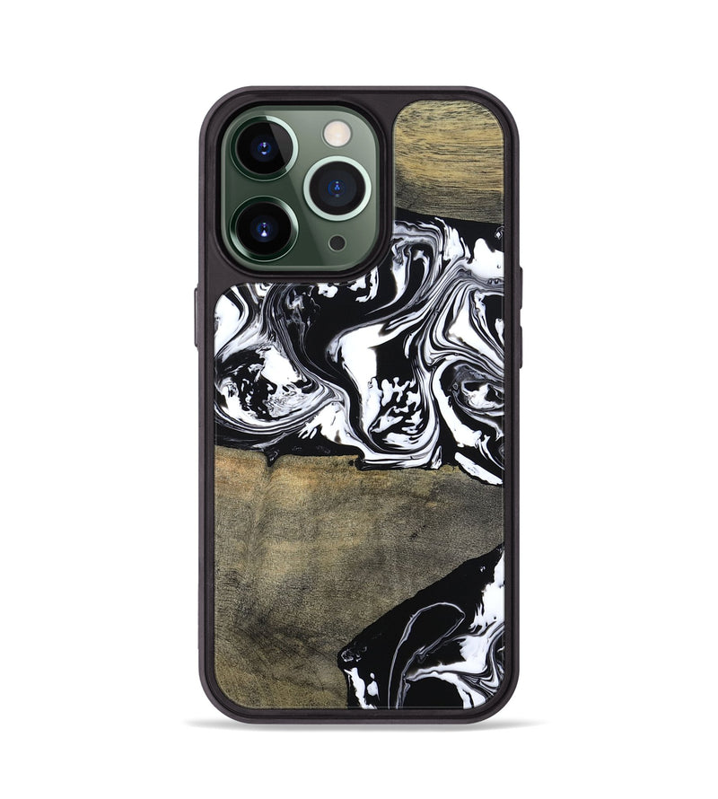 iPhone 13 Pro Wood Phone Case - Golda (Black & White, 806422)