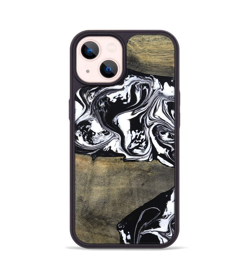 iPhone 14 Wood Phone Case - Golda (Black & White, 806422)