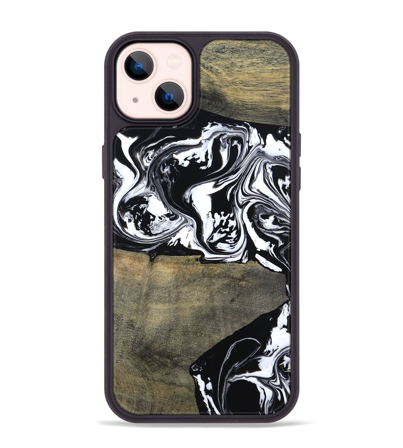 iPhone 14 Plus Wood Phone Case - Golda (Black & White, 806422)