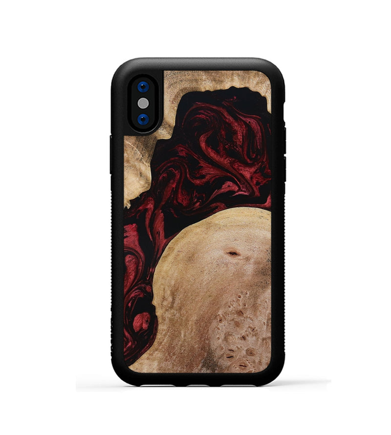 iPhone Xs Wood Phone Case - Jeramie (Red, 806424)