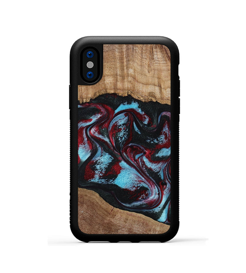 iPhone Xs Wood Phone Case - Isiah (Red, 806425)