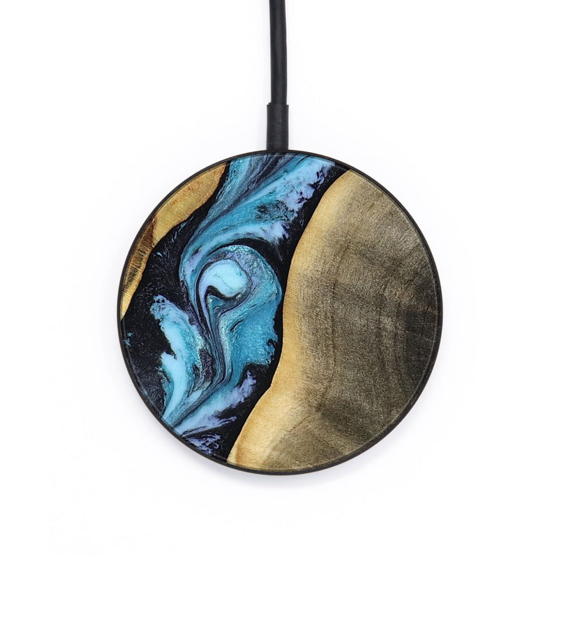 Circle Wood Wireless Charger - Saundra (Blue, 806430)