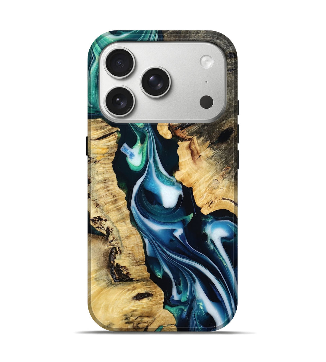 iPhone 17 Pro Wood Live Edge Phone Case - Kenzo (Green, 806486)