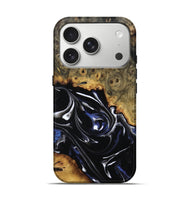 iPhone 17 Pro Wood Live Edge Phone Case - Amber (Blue, 806504)