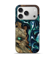 iPhone 17 Pro Wood Live Edge Phone Case - Omari (Green, 806527)