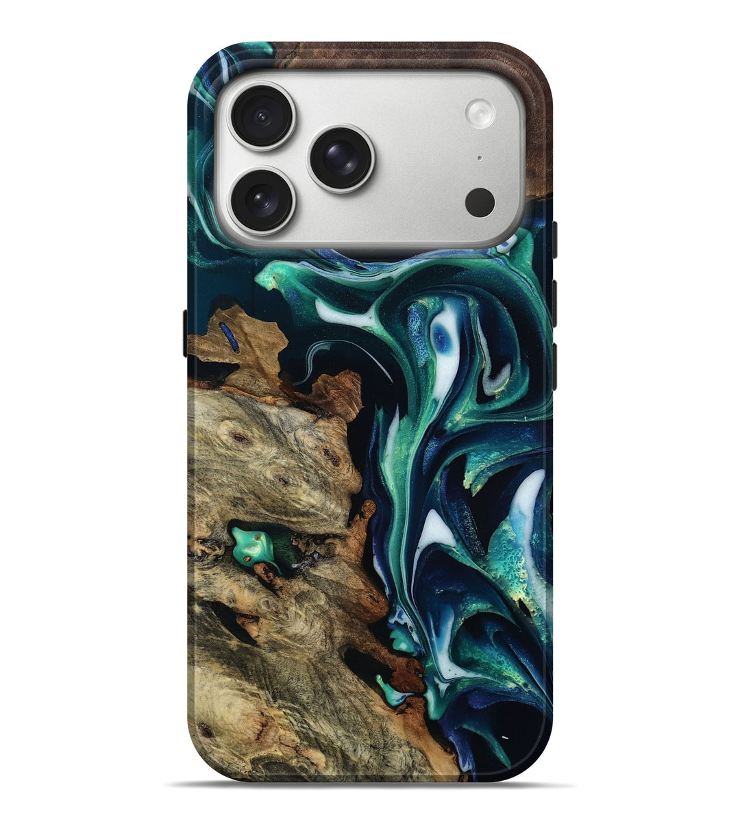 iPhone 17 Pro Max Wood Live Edge Phone Case - Omari (Green, 806527)