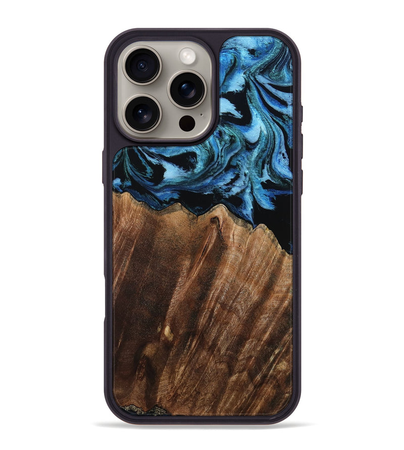 iPhone 16 Pro Max Wood Phone Case - Zahir (Blue, 806546)
