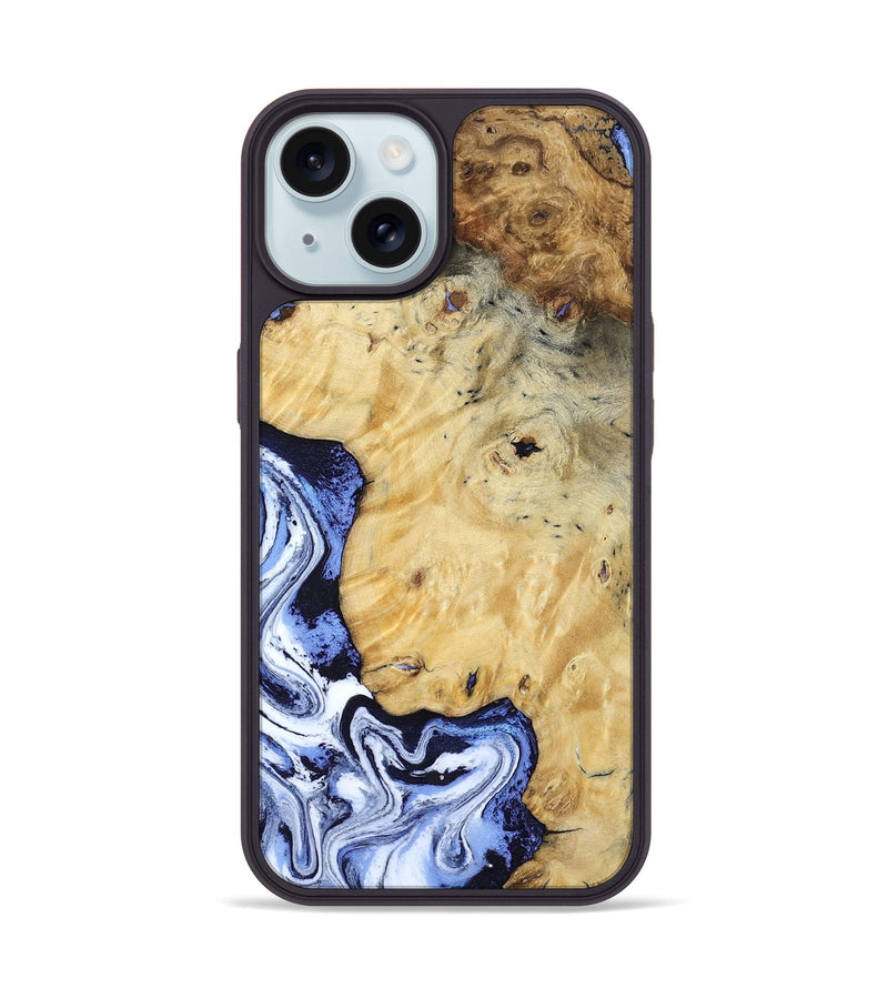 iPhone 15 Wood Phone Case - Ena (Blue, 806548)