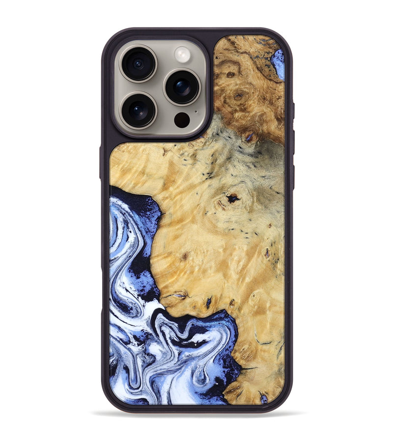 iPhone 16 Pro Max Wood Phone Case - Ena (Blue, 806548)