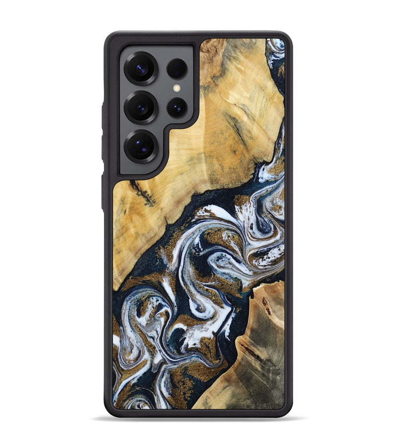 Galaxy S25 Ultra Wood Phone Case - Arielle (Teal & Gold, 806623)