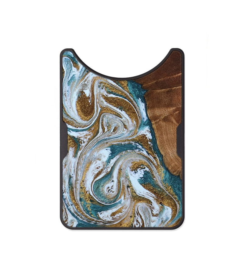 Alloy Wood Wallet - Tamara (Teal & Gold, 806627)