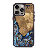 iPhone 16 Pro Max Wood Phone Case - Jakayla (Teal & Gold, 806629)