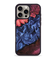 iPhone 16 Pro Max Wood Phone Case - Leah (Blue, 806714)