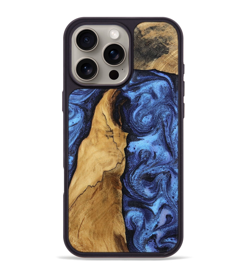 iPhone 16 Pro Max Wood Phone Case - Sam (Blue, 806718)