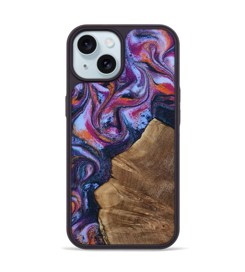 iPhone 15 Wood Phone Case - Rowan (Blue, 806950)