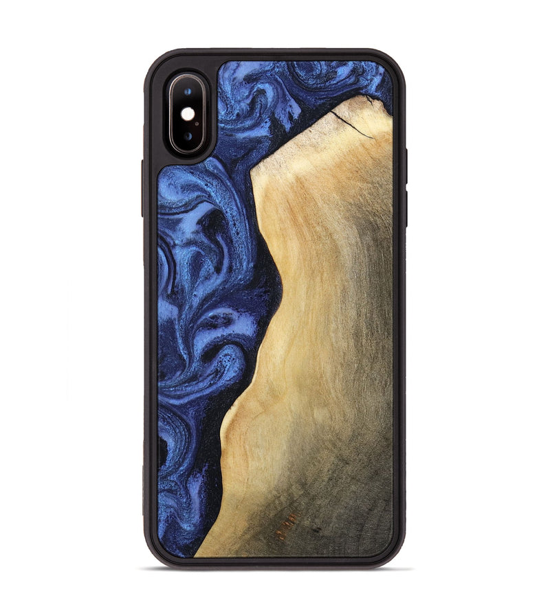 iPhone Xs Max Wood Phone Case - Myrtie (Blue, 806952)