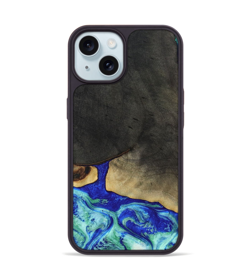 iPhone 15 Wood Phone Case - Savanah (Blue, 806954)
