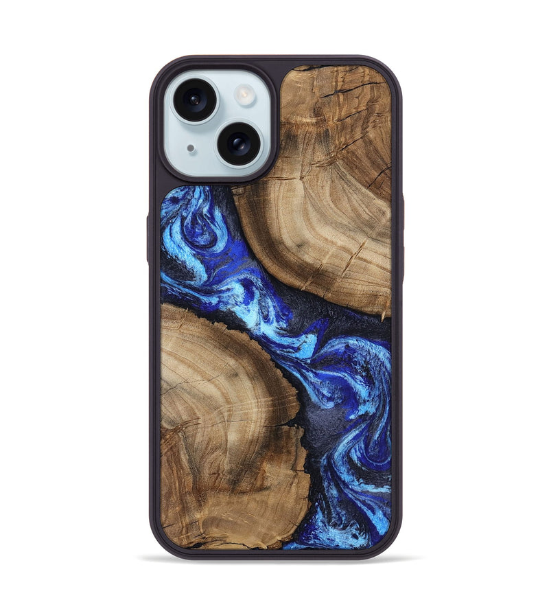 iPhone 15 Wood Phone Case - Glynis (Blue, 806989)