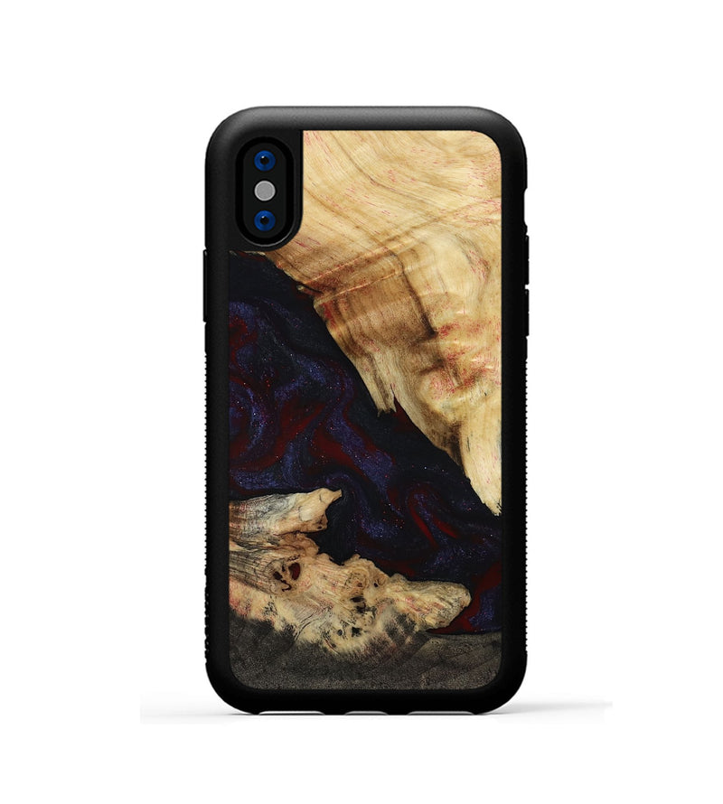 iPhone Xs Wood Phone Case - Kannon (Red, 807019)