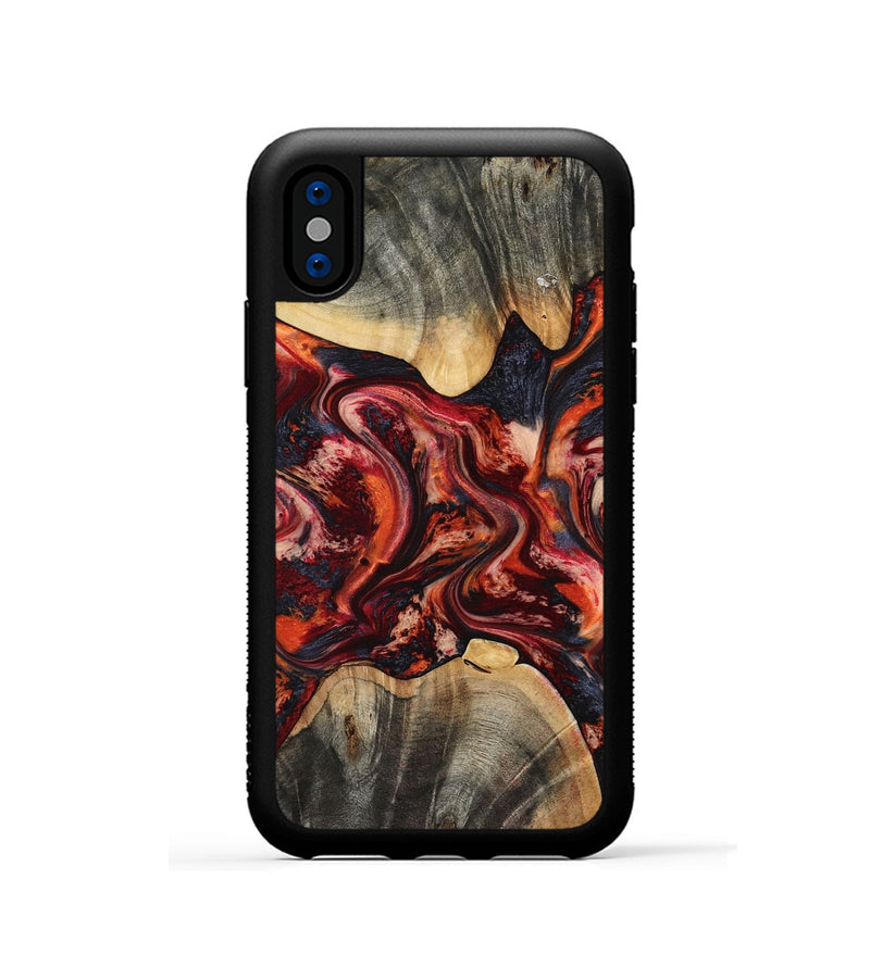 iPhone Xs Wood Phone Case - Susan (Red, 807020)