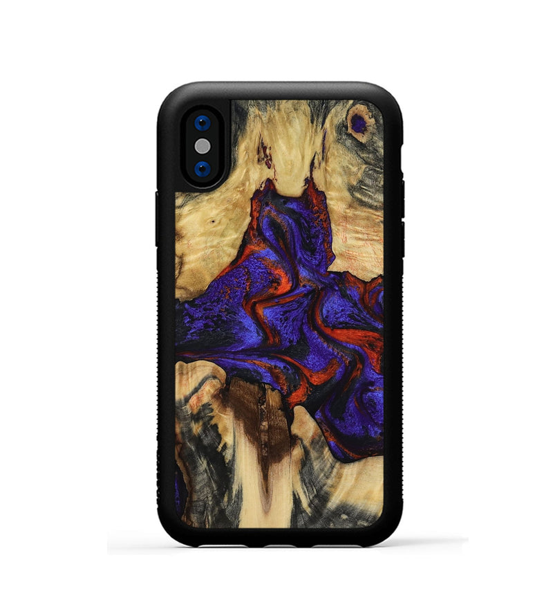 iPhone Xs Wood Phone Case - Alfredo (Purple, 807023)