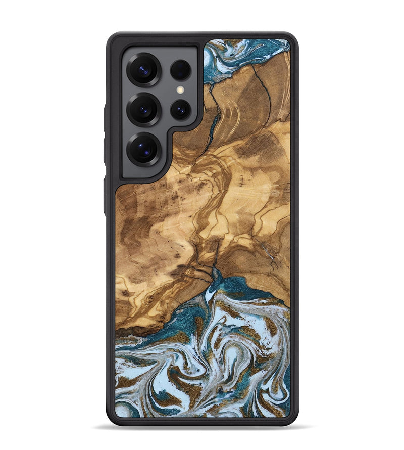 Galaxy S25 Ultra Wood Phone Case - Margot (Teal & Gold, 807046)