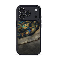 iPhone 17 Pro Wood Phone Case - Angeles (Teal & Gold, 807053)