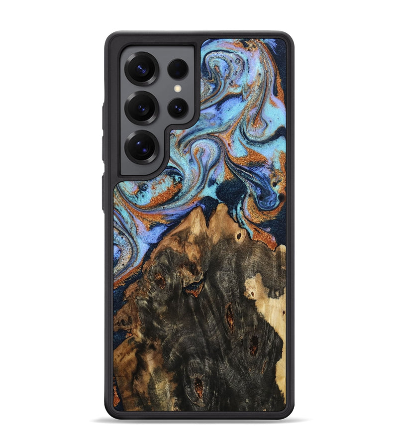 Galaxy S25 Ultra Wood Phone Case - Jasper (Teal & Gold, 807054)