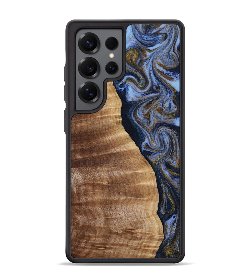 Galaxy S25 Ultra Wood Phone Case - Devante (Teal & Gold, 807055)