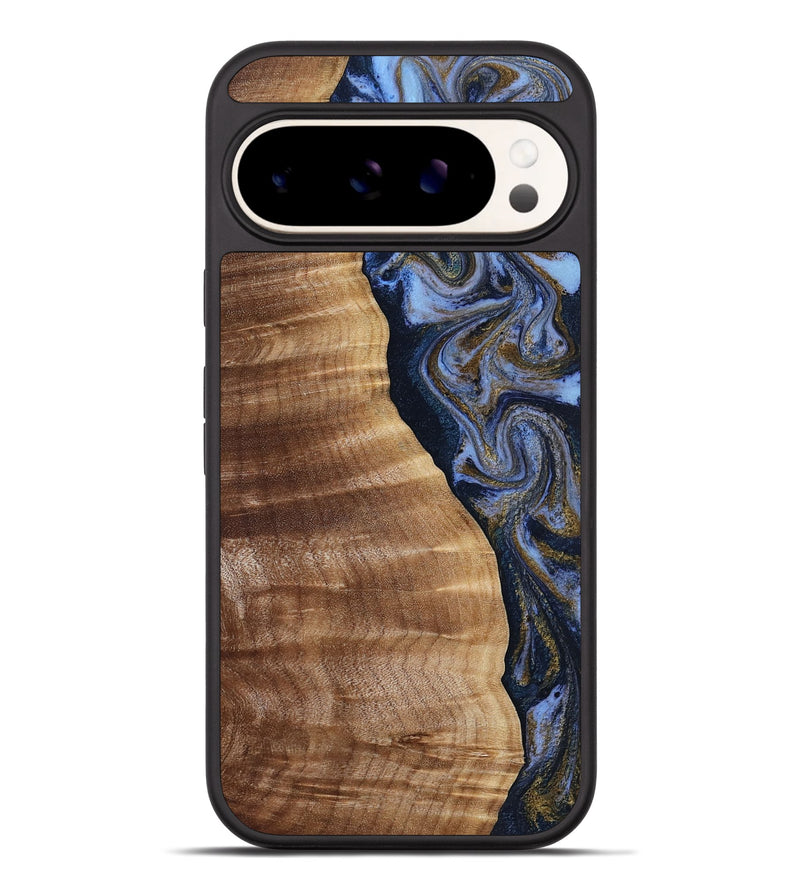 Pixel 9 Pro XL Wood Phone Case - Devante (Teal & Gold, 807055)