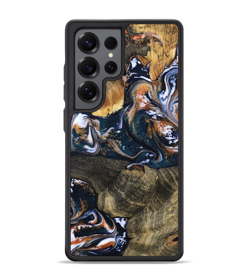 Galaxy S25 Ultra Wood Phone Case - Cristin (Teal & Gold, 807075)