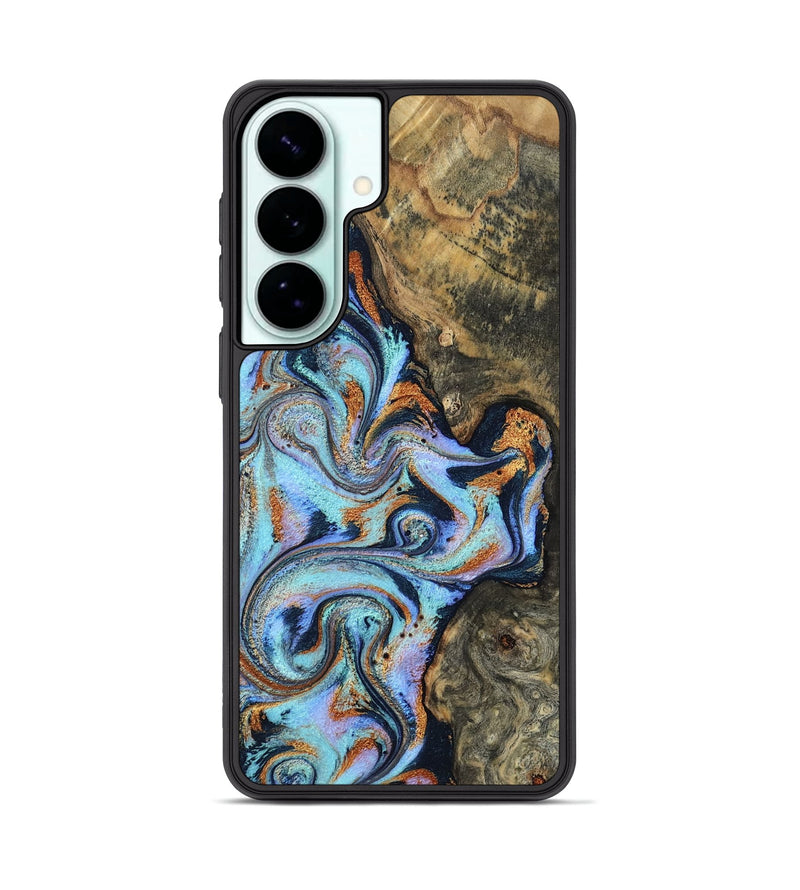 Galaxy S26 Plus Wood Phone Case - Ward (Teal & Gold, 807080)