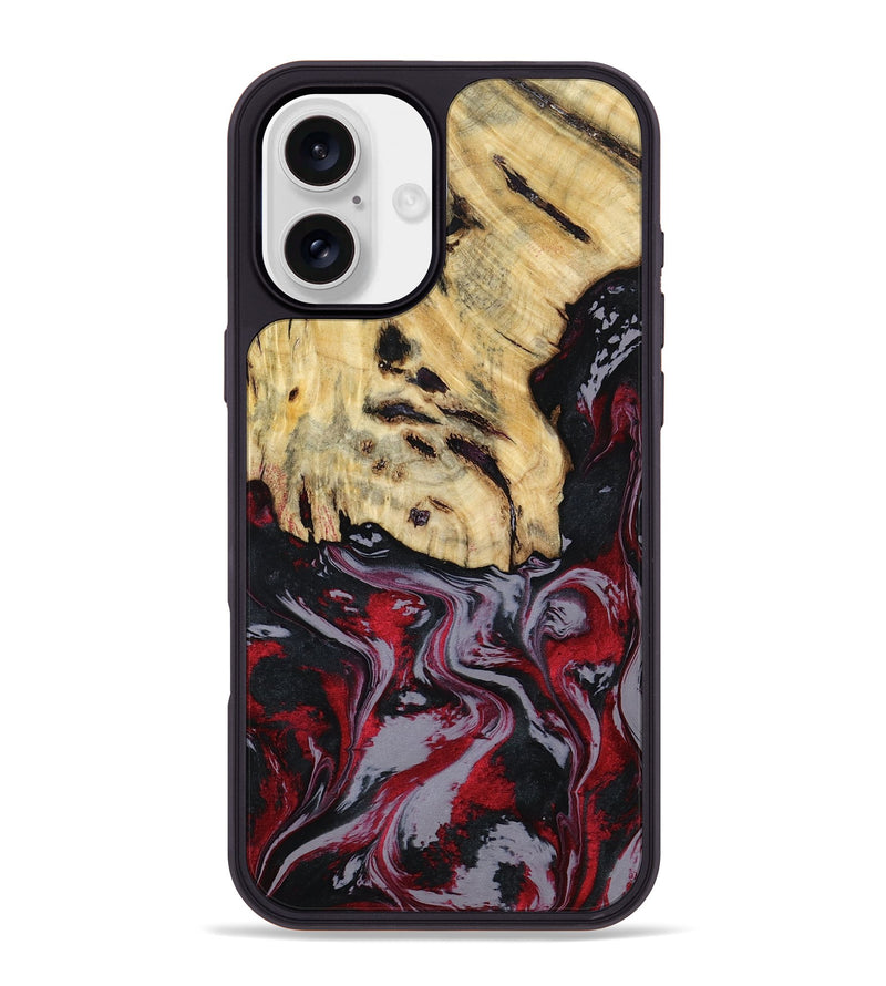 iPhone 16 Plus Wood Phone Case - Leila (Red, 807093)