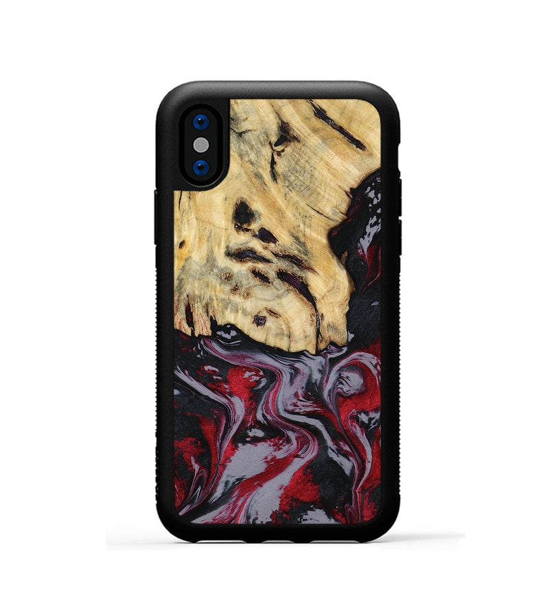 iPhone Xs Wood Phone Case - Leila (Red, 807093)