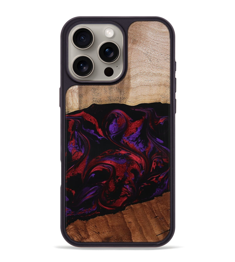 iPhone 16 Pro Max Wood Phone Case - Agustin (Red, 807094)
