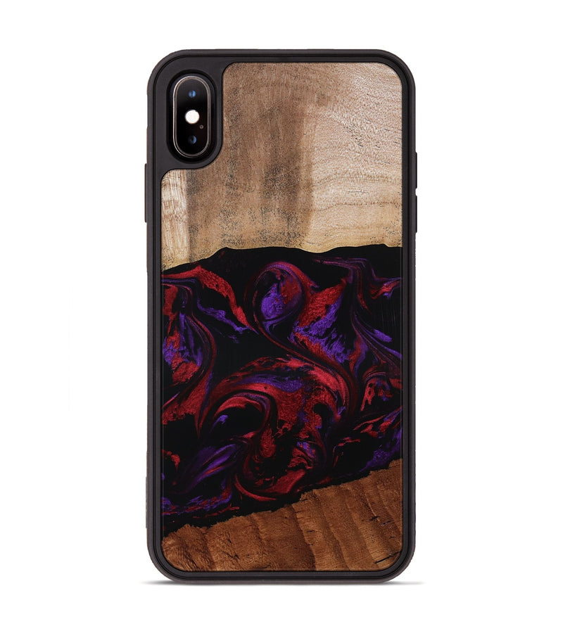 iPhone Xs Max Wood Phone Case - Agustin (Red, 807094)